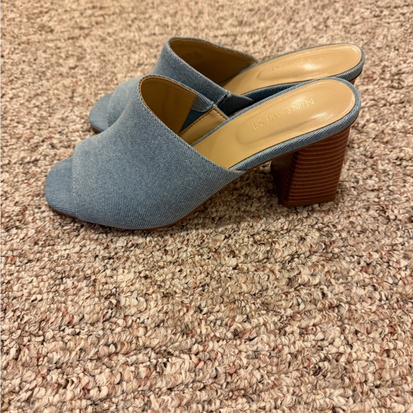 Denim Women's Heeled Mules - Picture 1 of 3